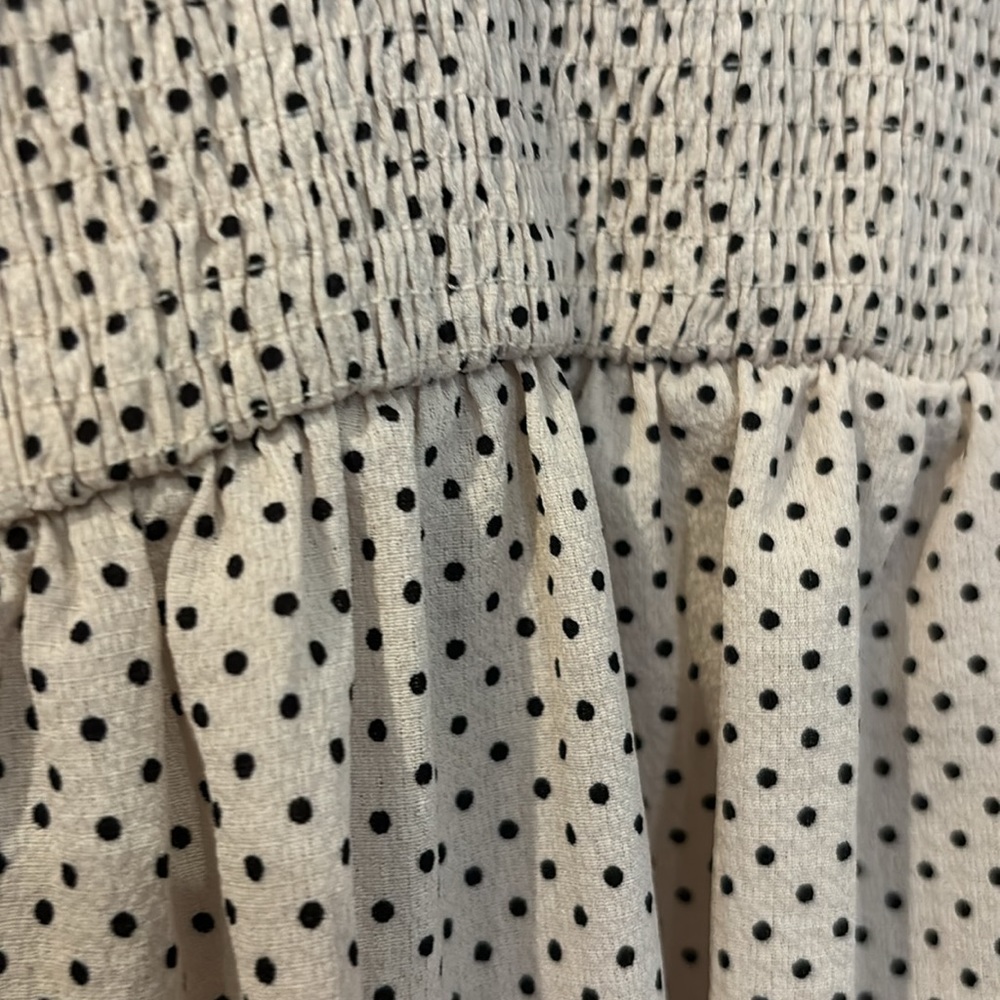 English Factory Pin Dot Ruffle Blouse Size Large - Picture 6 of 6